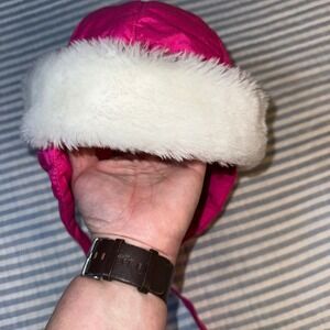 Vintage Profile Kids Hot Pink Faux Fur Trapper Ski Hat Aviator GE-2375LH